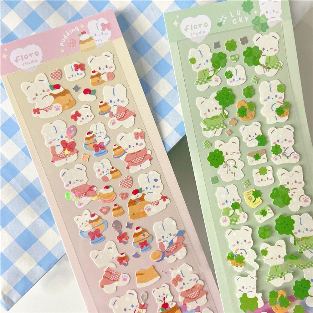 Agustina Alat Tulis Stiker Clover Kawaii Korea Dekorasi Hadiah Planner Perlengkapan Sekolah Anak Perempuan Diary Scrapbooking Stickers