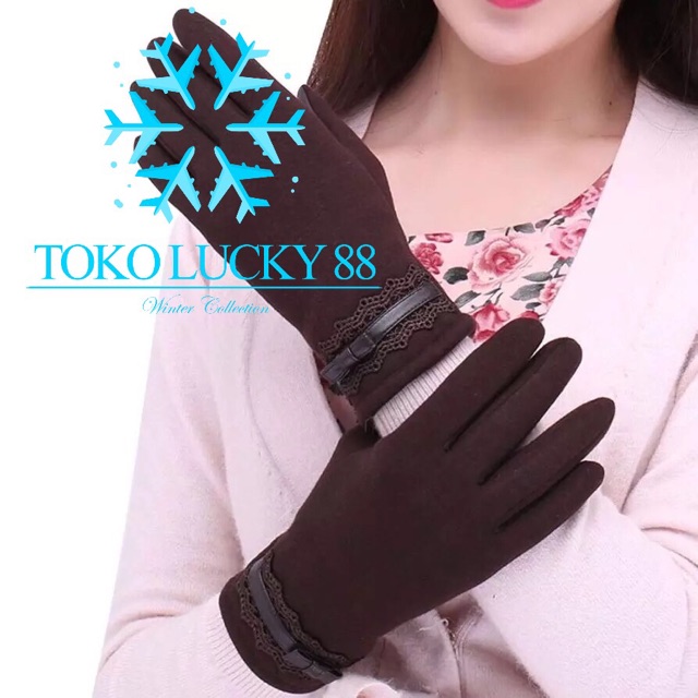 (Cacat gudang) Sarung Tangan Winter Touchscreen Bulu Glove Fingerprint