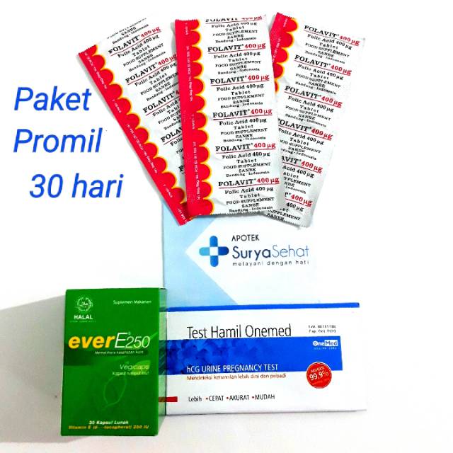 Paket Promil A 30 hari Best Seller! Program Hamil 30 1 bulan Folavit Ever E Tes Pack