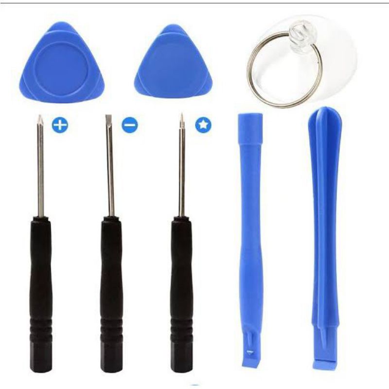 OBENG TOOLS SET OPENING 8 IN 1+LEM B7000 15 ML+PENEKANAN PENJEPIT LCD LEBAR 2 PCS ORIGINAL