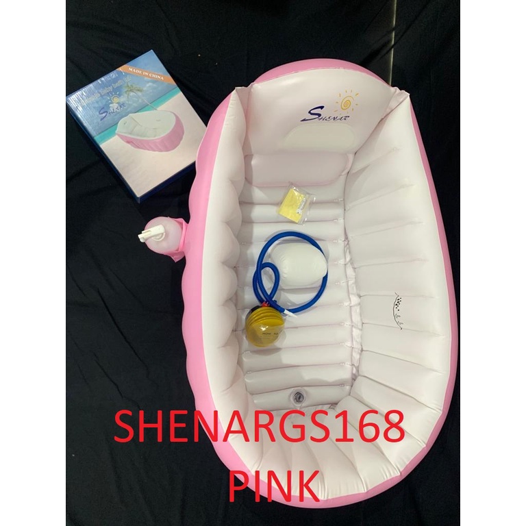 SHENAR -  BABY BATH TUB WARNA PINK (FREE POMPA)