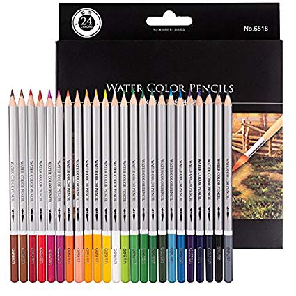 

Deli Metal box water color pencil -24 color