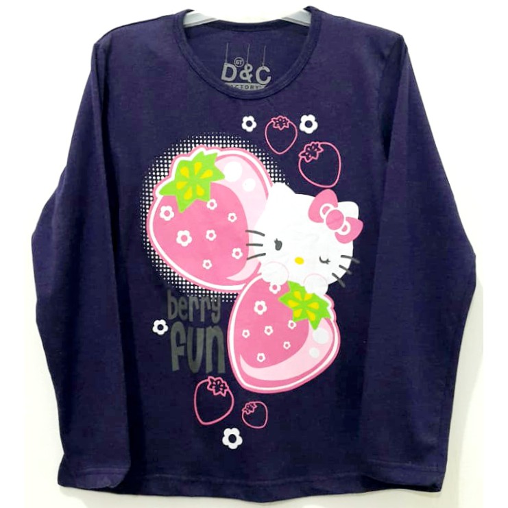 RKA - KLGCe Kaos Lengan Panjang Anak Karakter Hello Kitty Berry Ungu