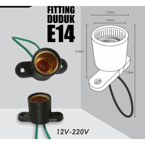 COD-FITTING DUDUK PLASTIK E14 FITTING LAMPU HIAS / FITTING LAMPU GANTUNG ATN