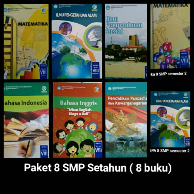 Buku Kurikulum 2013 kelas 8 SMP Paket 1 Tahun Ajaran ( 8 buku) | Shopee