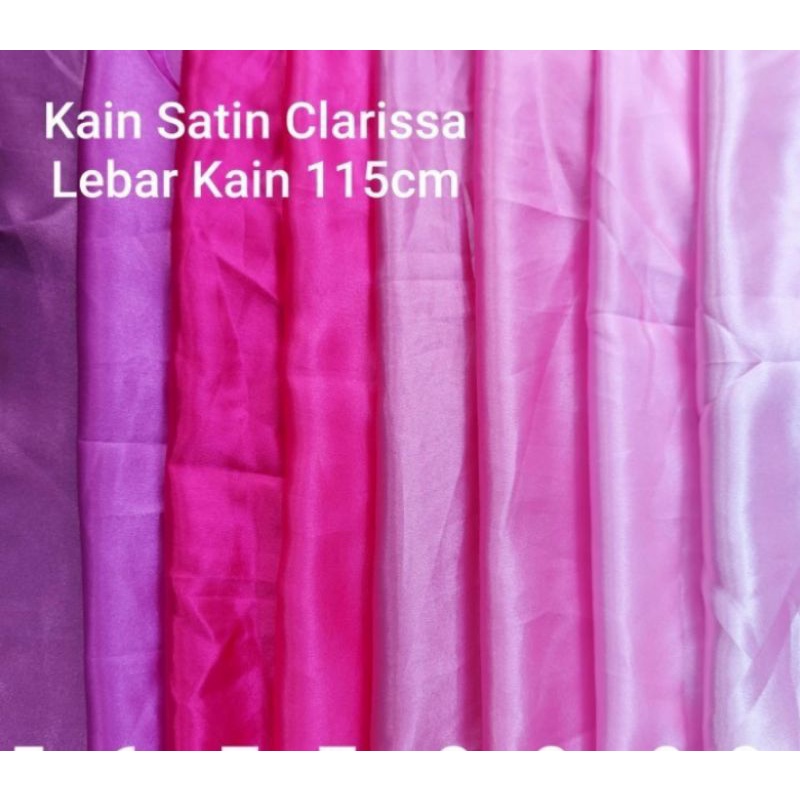 Kain satin Clarissa kain dekor saten meteran 115cm .. 1 meter..