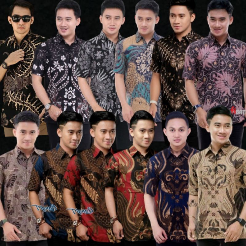 Batik Pria Lengan Pendek Modern Hem Pendek Baju Batik Pria M L XL XXL