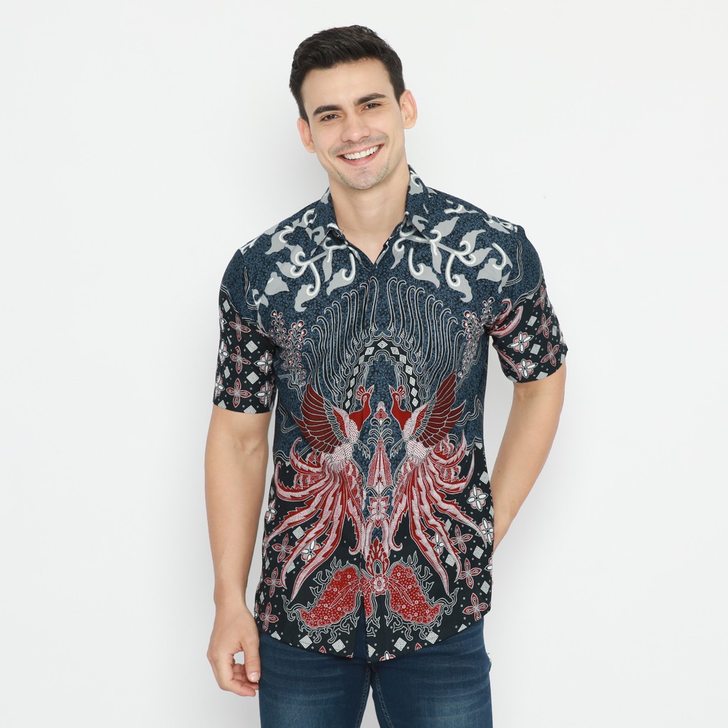 BATIK PRIA LENGAN PANJANG Alonso Kemeja Slimfit Premium Biru Dongker Merah Abu Grey 727039 Cap 72 - Baju Kemeja Atasan Pakaian Setelan Batik Pria Cowok Laki Laki Remaja Keluarga Kantor Lengan Panjang Modern Slimfit Slim Fit Premium Kekinian