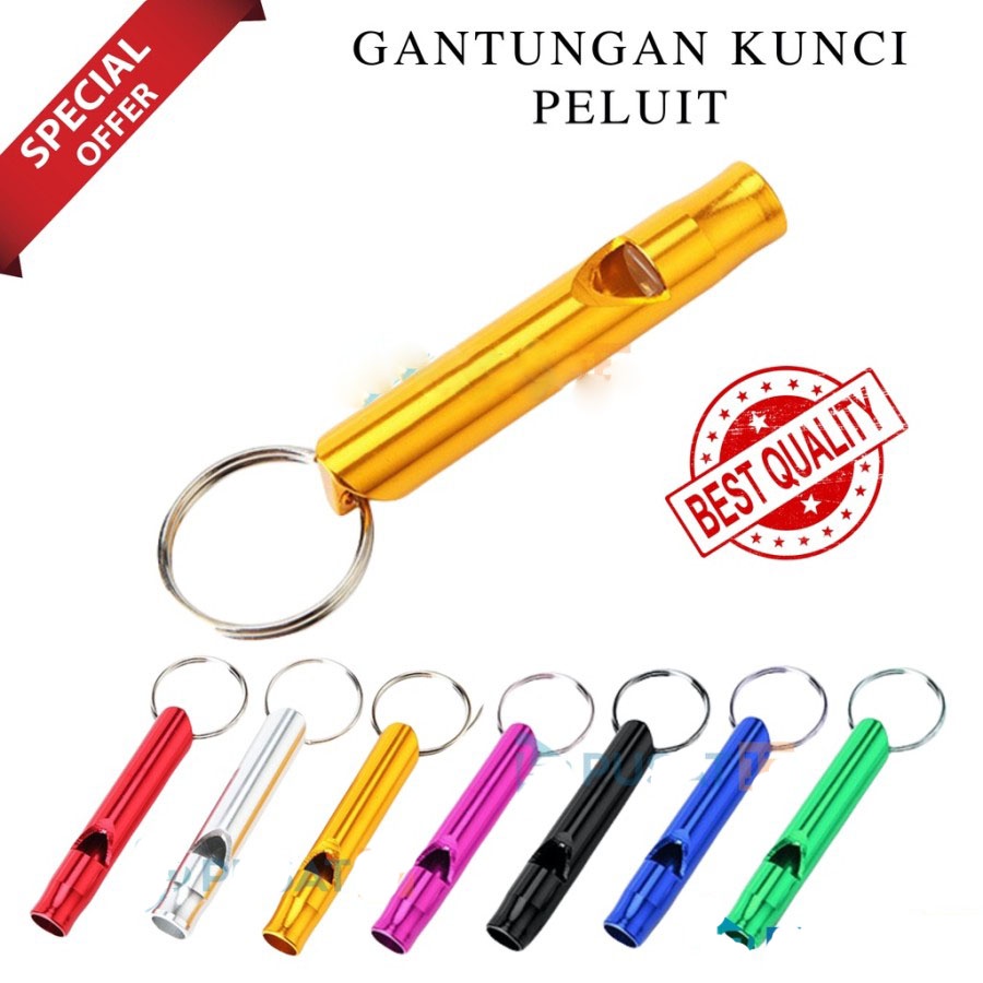 PELUIT GANTUNGAN KUNCI SERBAGUNA PLUIT ALUMINIUM PLUIT SURVIVAL OUTDOOR EMERGENCY WHISTLE KEYCHAN