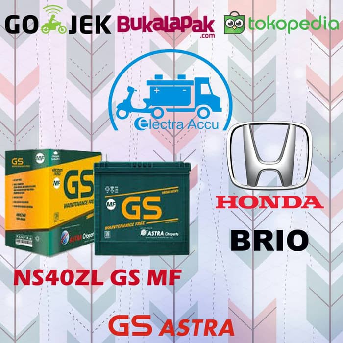 "Aki Mobil Honda Brio GS astra NS40ZL Aki Kering"