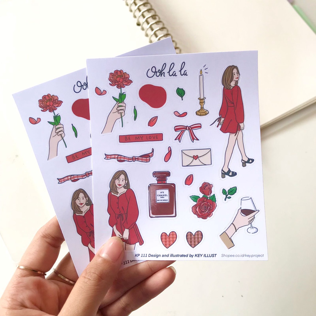 

korean girls sticker set/ stiker jurnal/ stiker aesthetic KP111