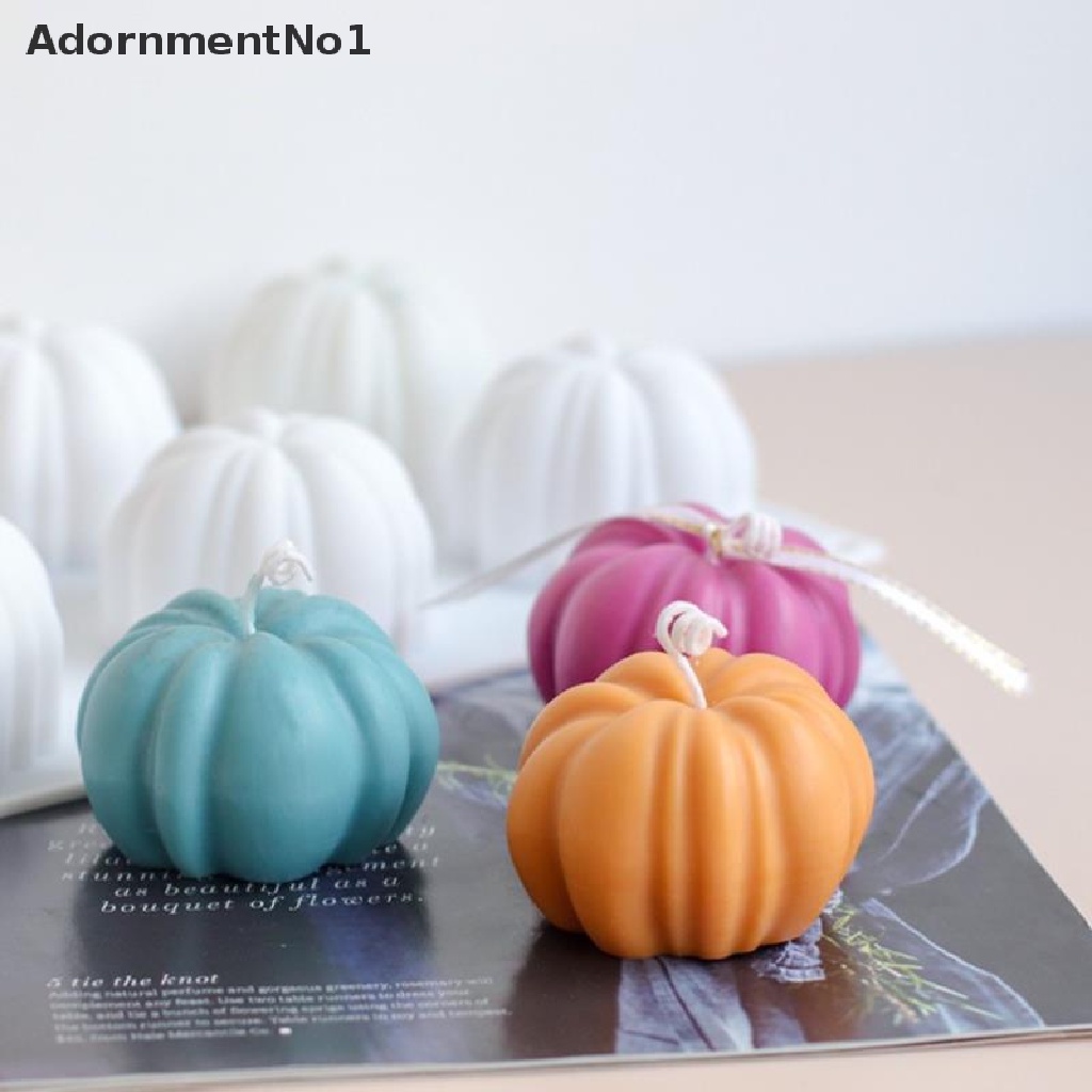 (AdornmentNo1) Cetakan Lilin Mini Bentuk Labu Halloween Bahan Silikon Untuk Dekorasi Rumah