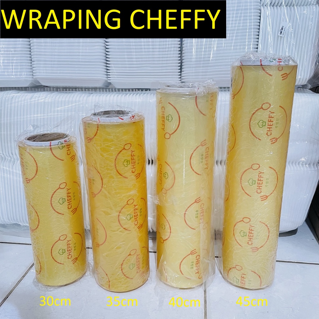 plastik wraping/wrap cheffy 35cm/wraping buah parcel 500meter/plastik wrap kiloan/parcel plastik bua