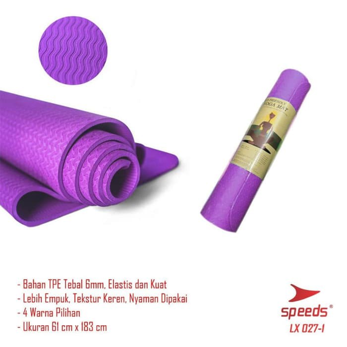 Matras Yoga Tebal 6MM Senam Meditasi Tikar Piknik Yoga Mat TPE 027-1