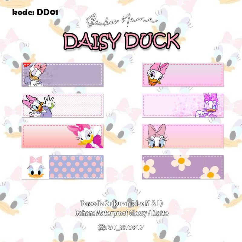 

Sticker Label Nama Waterproof Daisy Duck Cupcake Deadpool Cookie Run Digimon