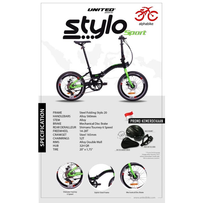SEPEDA LIPAT UNITED STYLO SPORT 20 INCH
