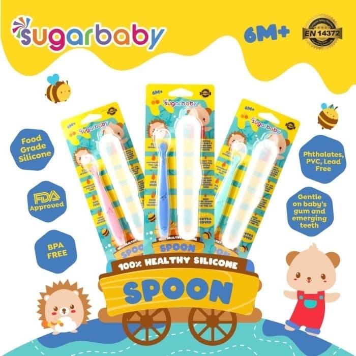 SUGARBABY Healthy Silicone Spoon With Case - Sendok Makan Bayi Silikon