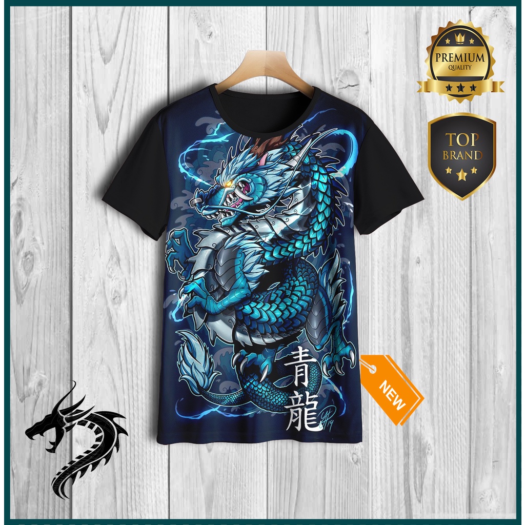 Kaos Anak Naga Jepang Biru