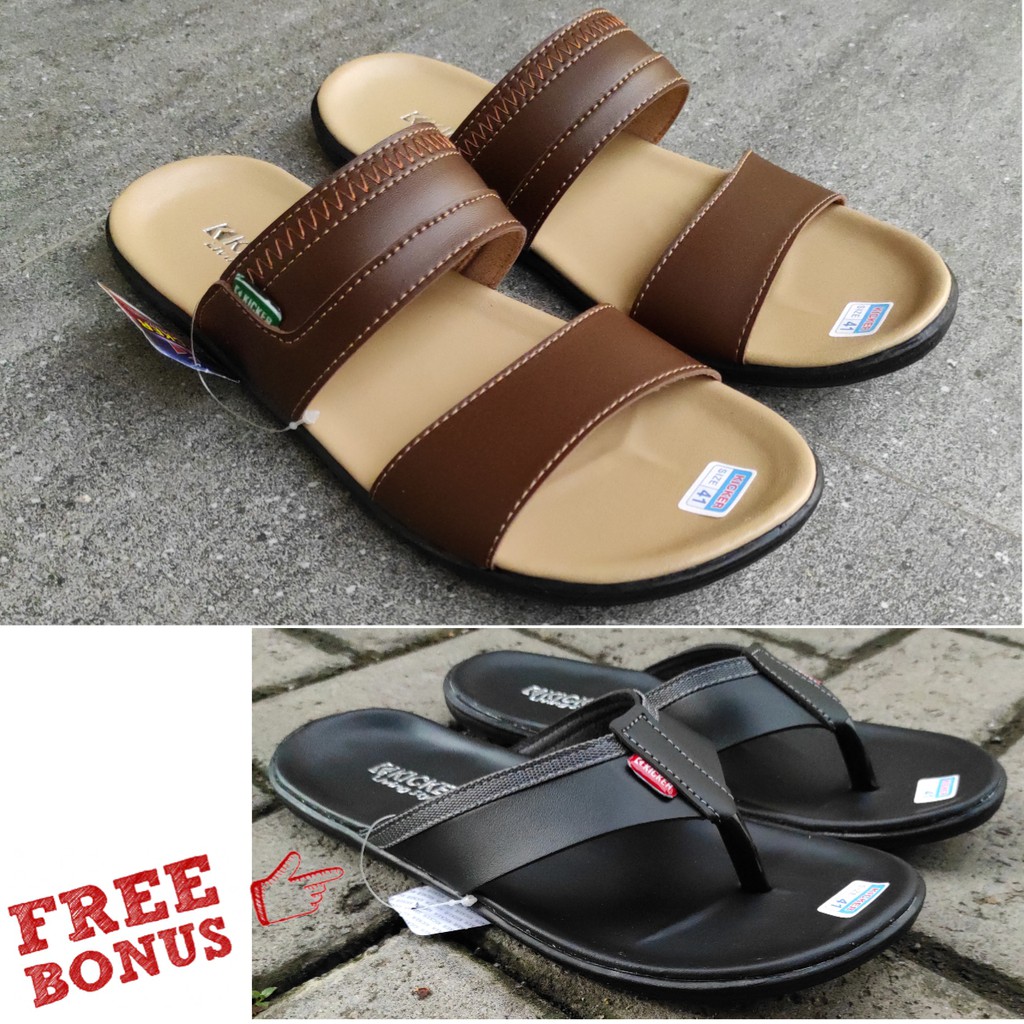 Sandal Pria Sandal Jepit Sandal Kulit Sandal Import Sandal Slop Sandal Murah Original Beli 1Gratis 1-06 MC---