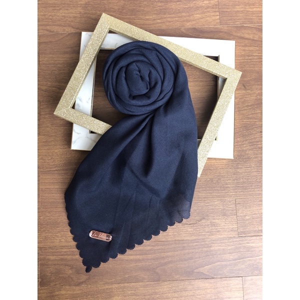 Part 1 Voal Arabian Jilbab Polos Sahara Hijab Segiempat-Navy