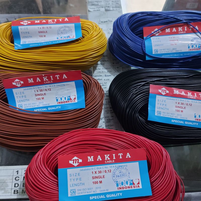 KABEL RAKITAN SERABUT MAKITA 1X30 0,12MM TEMBAGA PER 100 METER