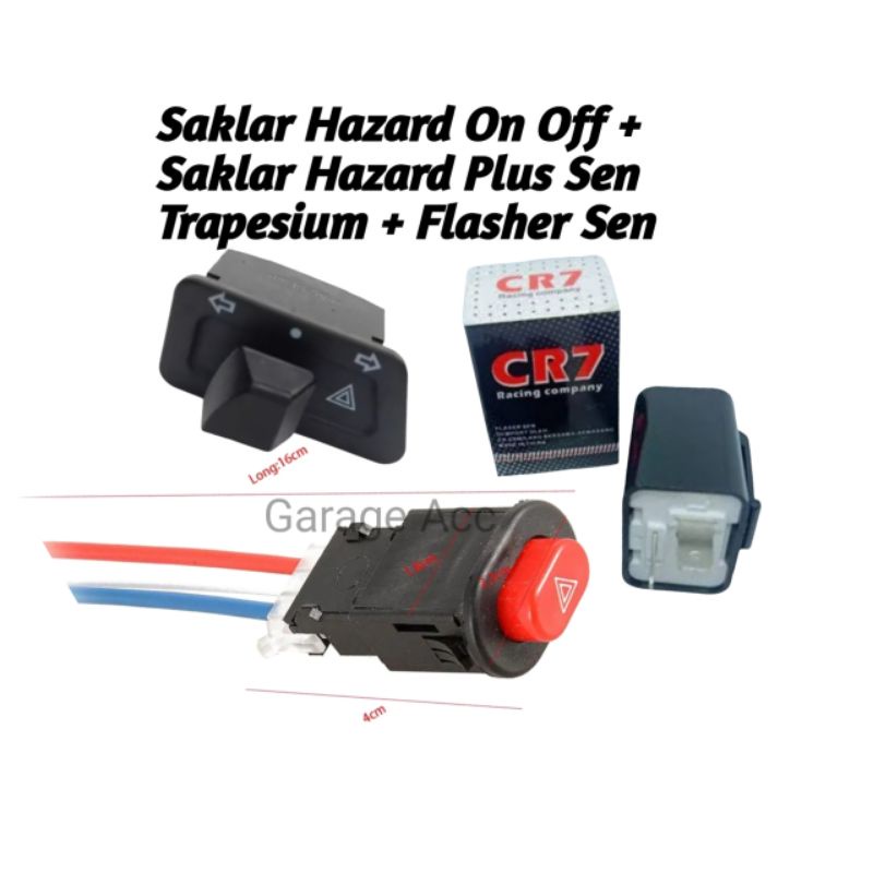 Saklar Tombol Hazard Switch On Off Hazard Sepeda Motor Universal Plus Saklar Tombol Hazard Plus Sein Plus Flasher Sen