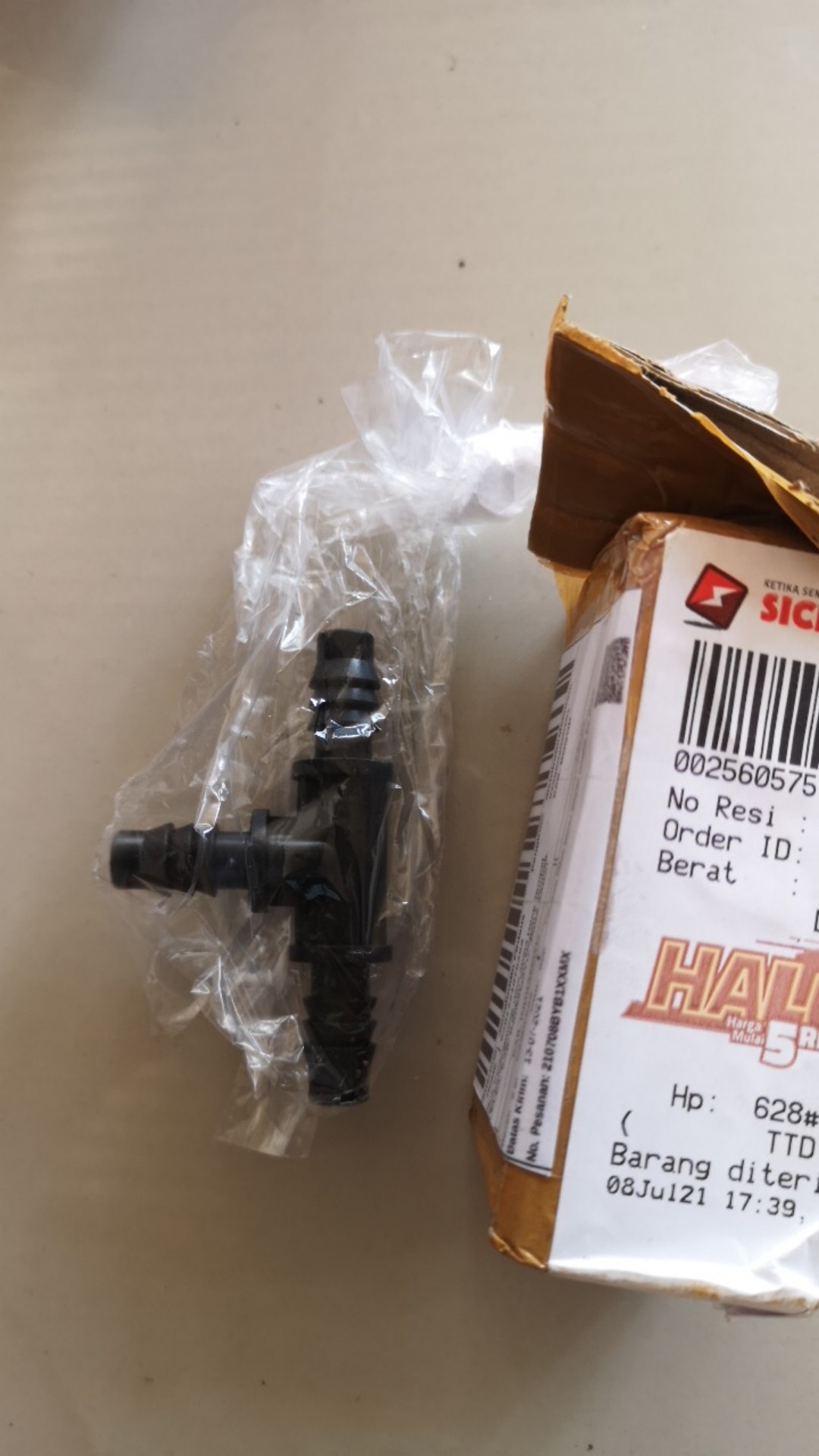 Konetor Tee 11mm Nepel - Connector T 8/11mm Untuk Selang Pe 11 M Nipel Hidroponik