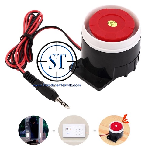 Sirene Alarm 12V High Decibel Active Horn Buzzer Siren Security Safety Sirene Keamanan 120Db Bahaya Mobil Motor Dc3-12v