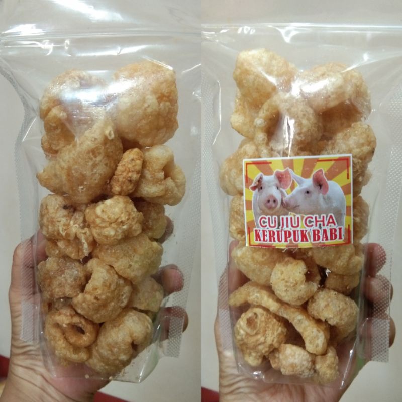 

CU JIU CHA Kerupuk Kulit Babi-Krupuk Kulit B2 Pontianak-Kerupuk Babi-Piggy Skin Crackers