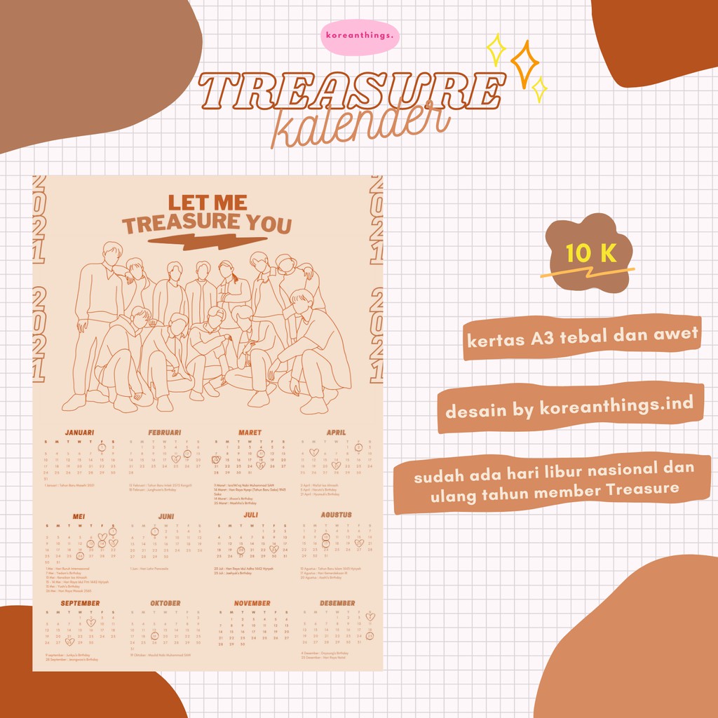 

Kalender Poster Treasure 2021 Kpop Aesthetic