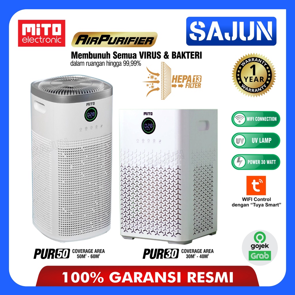 Mito Air Purifier HEPA13 Filter Alat Pembersih Udara PUR30 / PUR50