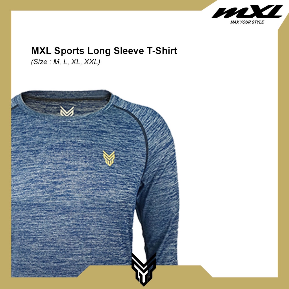 MXL Kaos Olahraga Long Sleeve Jersey T-Shirt Sports Unisex Polyester Elastis Sejuk