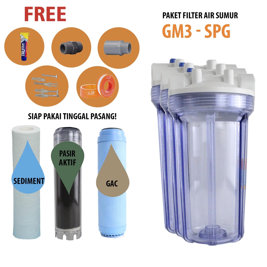 Paket Filter Air 3 Tahap 10 Inci SPG