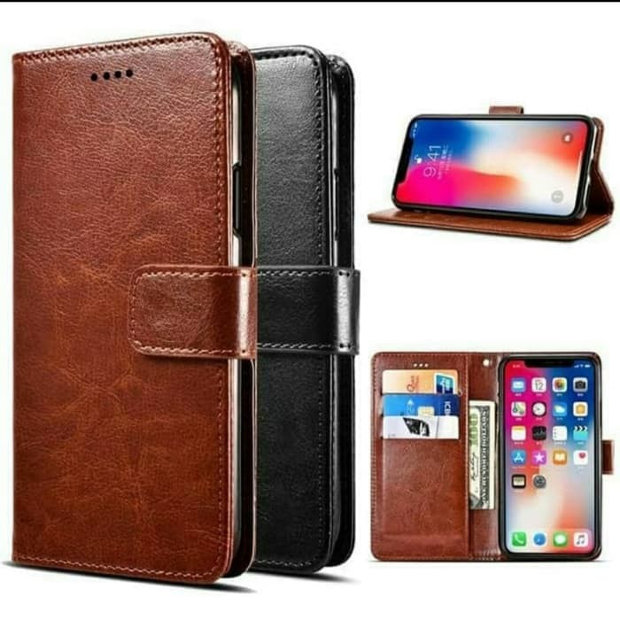 Samsung J2 / J2 Core /J3 Pro / J4  Flip Cover Kulit Aimile Leather Walet Dompet Kulit