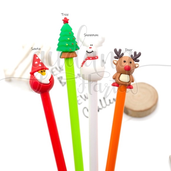 Pulpen Gel Natal Chubby Series Pen Christmas Deer Santa Tree GH 307199