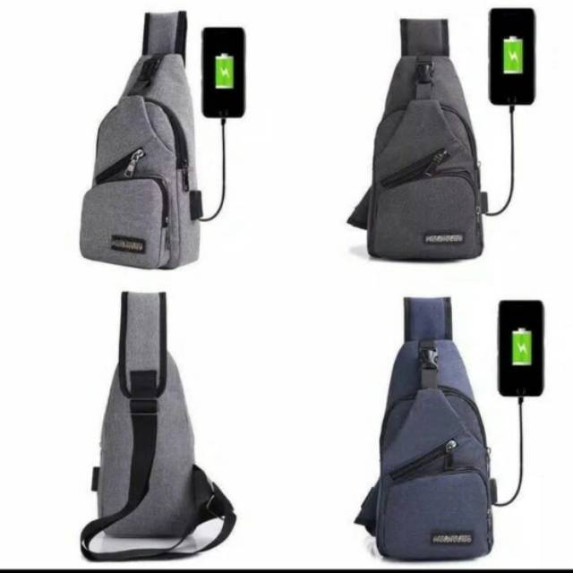 Tas selempang / tas bobo/ sling bag USB import