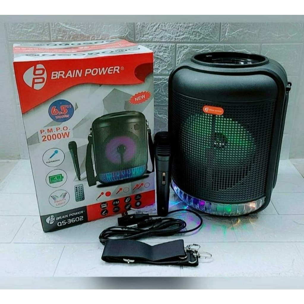 Spiker speaker wireless bluetooth 6.5 inch 3602 BP portable plus mic