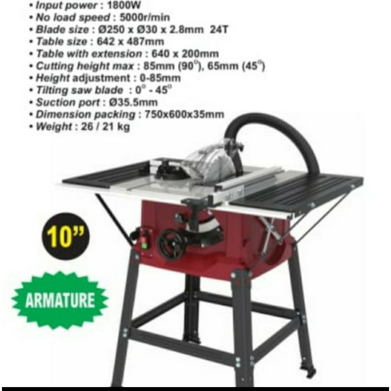 Mesin Table Saw 10" ALDO Tipe 103