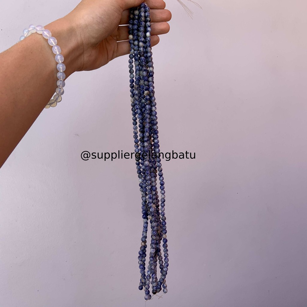 bahan craft gelang kalung sodalite renceng akik alam asli natural 6mm