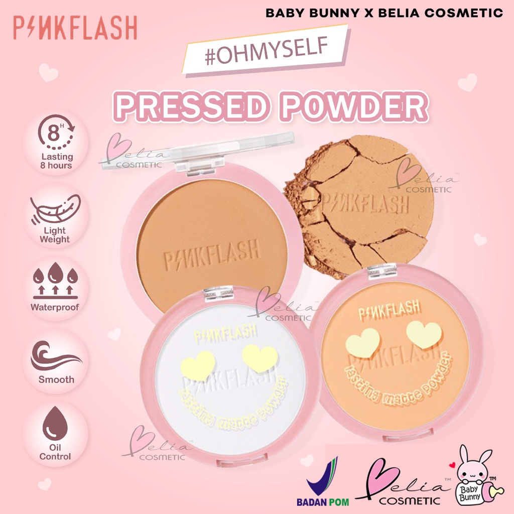 ❤ BELIA ❤ PINKFLASH Lasting Matte Pressed Powder PF-F08 (✔BPOM) PINK Flash