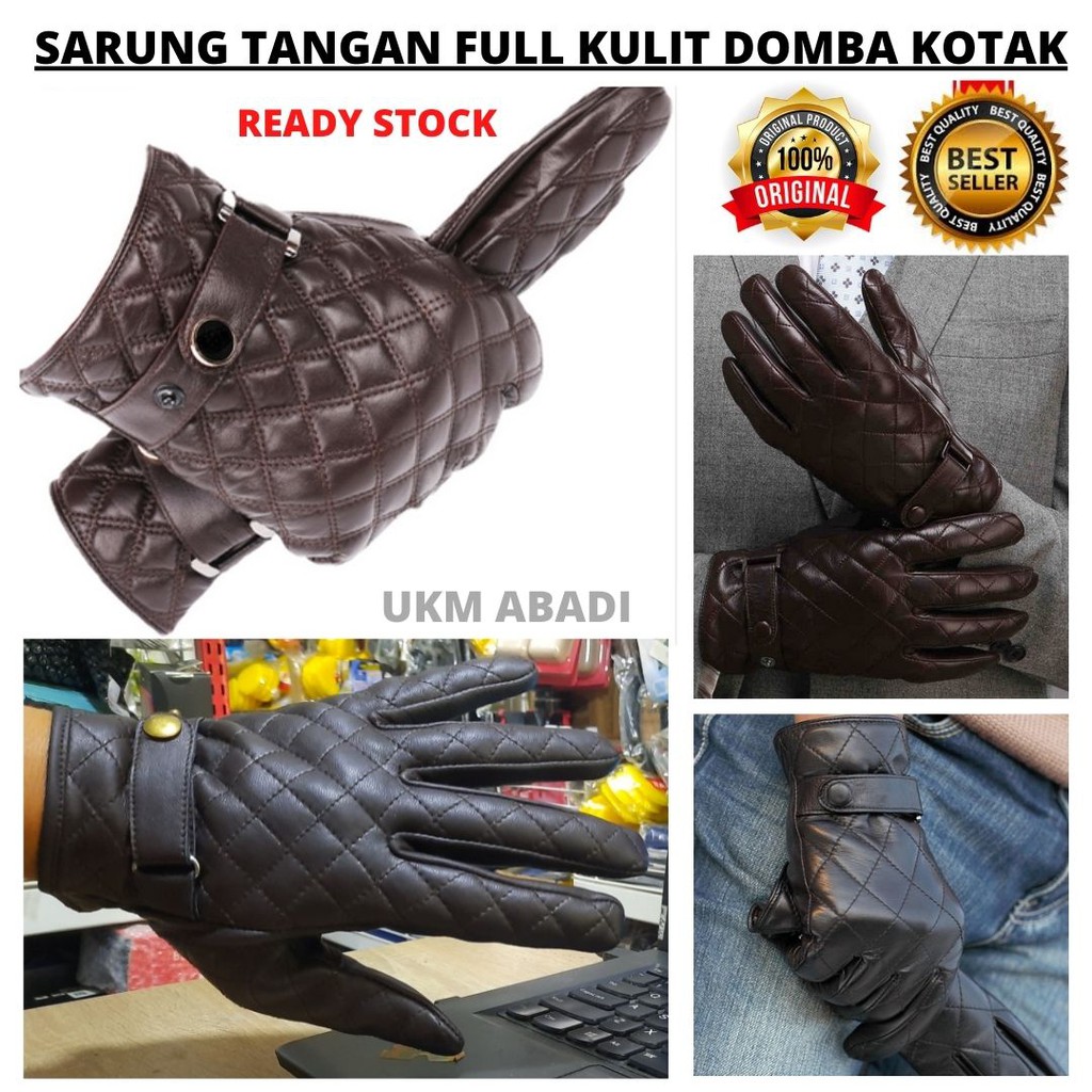 Sarung Tangan Full Kulit Domba Asli Garut Yogasportiz Kotak Sepeda Motor FL002 145101