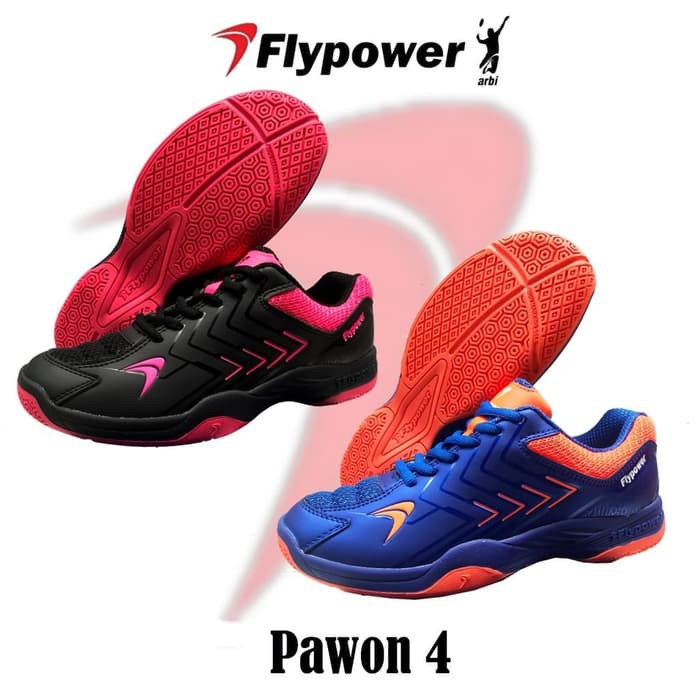 NEW Original Sepatu Badminton Flypower Pawon 4 - Hitam- 36