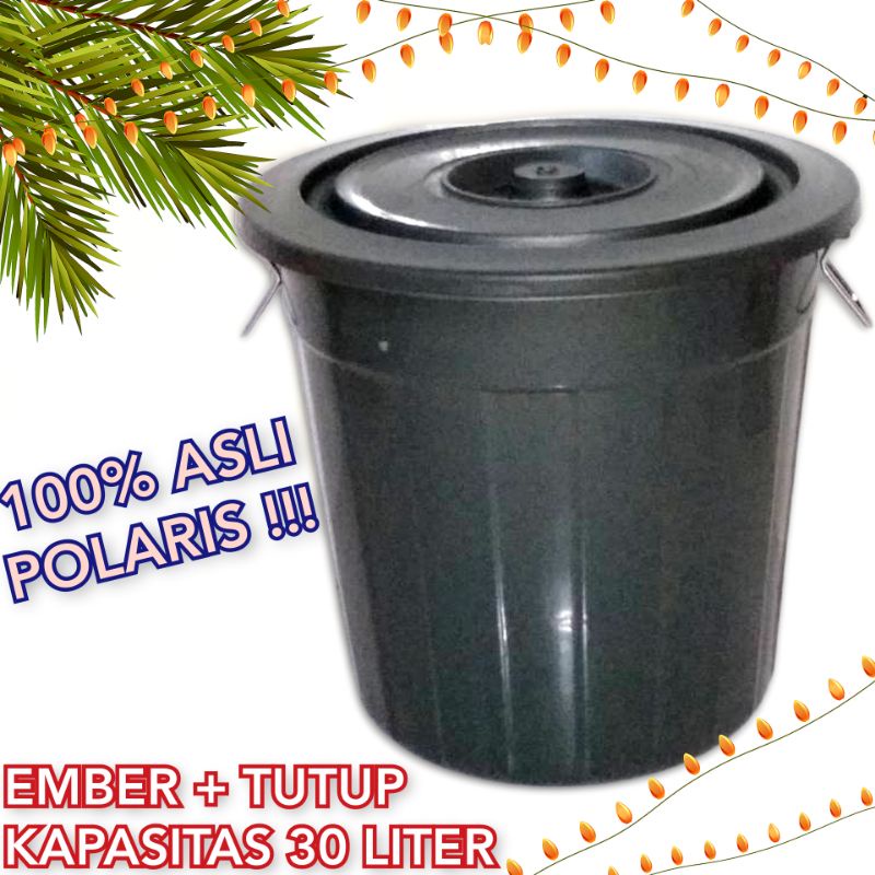 EMBER + TUTUP 60 LITER, EMBER BESAR DAN TUTUP 30 LITER MURAH ASLI MEREK POLARIS TEMPAT AIR BASKOM AIR TERMURAH EMBER BESAR EMBER CUCI BAJU TONG AIR