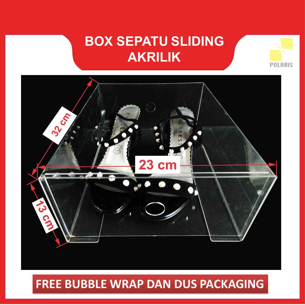 BOX SEPATU AKRILIK SLIDING / KOTAK SEPATU ACRYLIC / SHOES CASE ACRYLIC