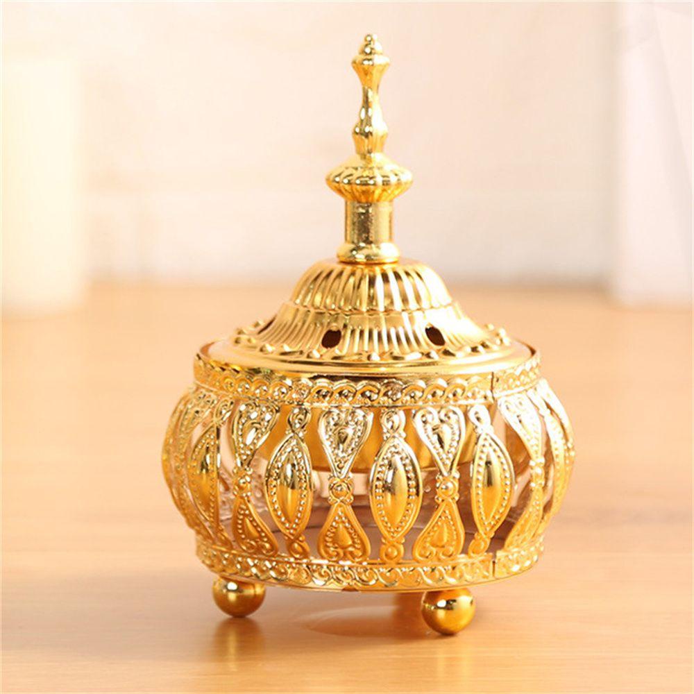 R-flower Arabian Incense Burner Gold Cendana Craft furnishing Dekorasi Kerajinan Rumah Diffuser