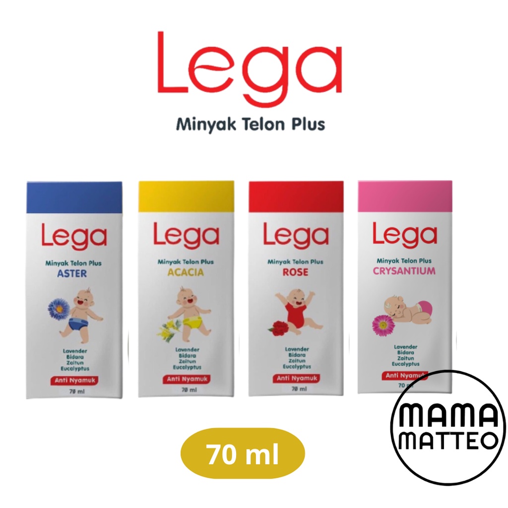 LEGA Minyak Telon Plus Baby 100ml &amp; 70ml Varian Wangi Bunga Rose / Acacia / Aster / Crysan / Telon Oil Minyak untuk Bayi dan Anak / LEGA BANDUNG