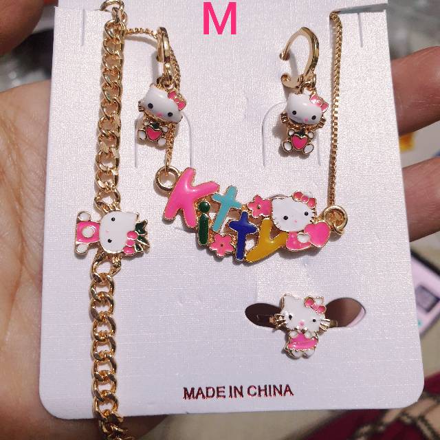 Kalung set anak xuping hello kitty lapis mas