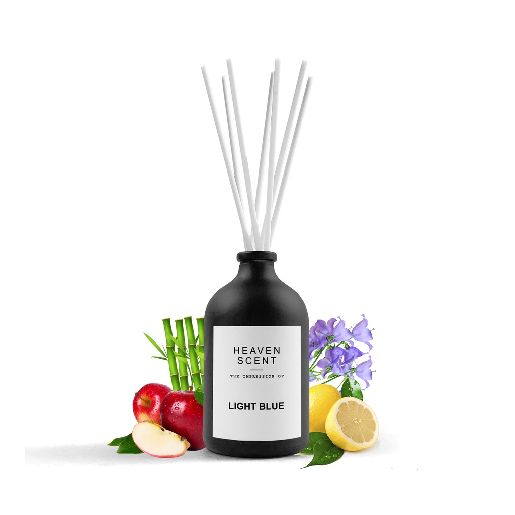 HEAVEN SCENT Luxury Reed Diffuser 100ml - Pengharum Ruangan Aromaterapi Inspired by Fragrances-Light Blue