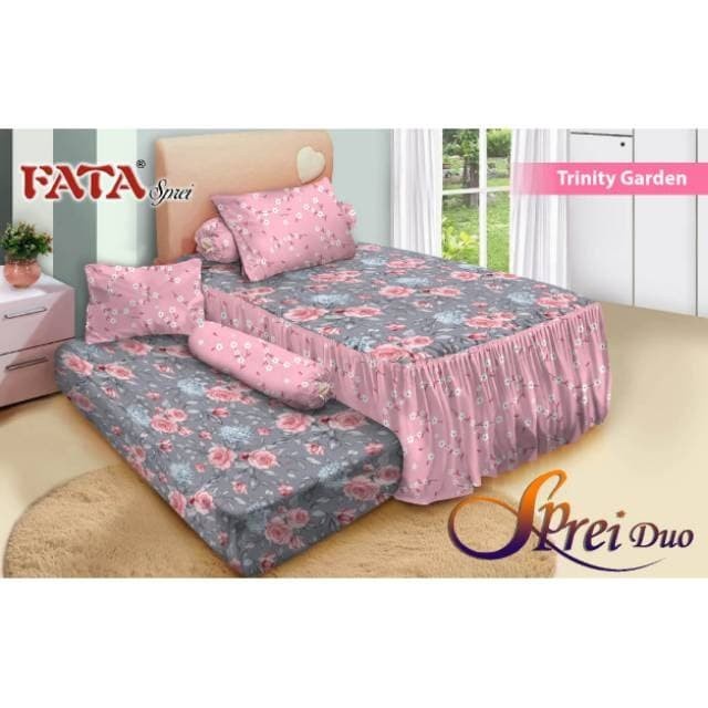 Seprai Sarung Bantal Guling Home Made Bahan Lembut Halus Sprei Kasur U9K8 SORONG DUO 2IN1 BUNGA TRIN