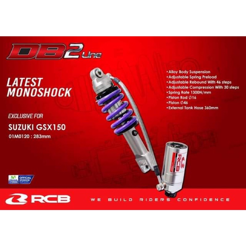 Shock RCB Tabung GSX 150 DB-2 Line (G-TI)